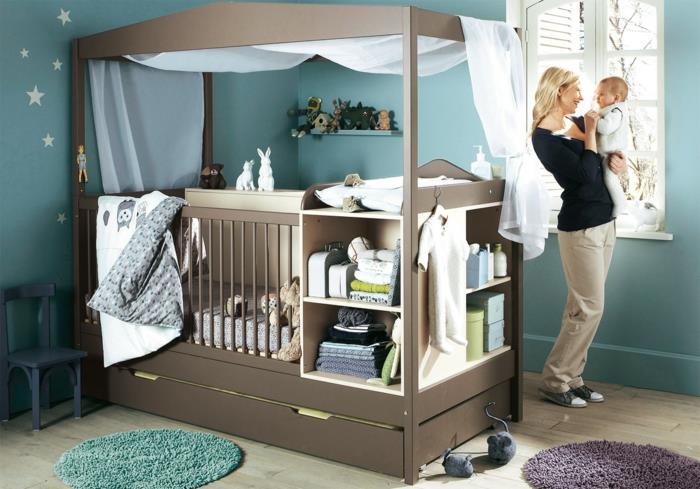 papuošimas-kūdikio berniuko kambarys-teminis kambarys-mėlynos žvaigždės