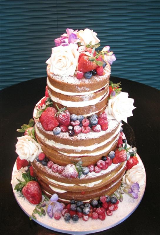 „Tutti frutti“ gimtadienio pyragas kietas vaisių patrauklus deserto idėja