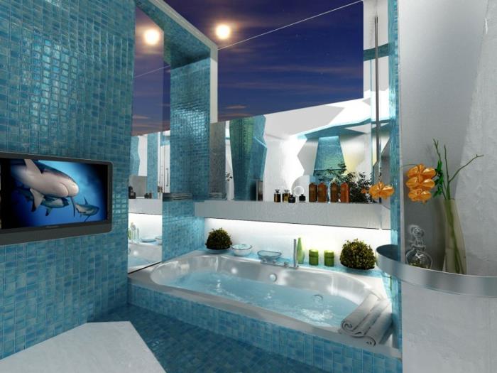 Dekoratif duşlu güzel rahat banyo güzel banyo