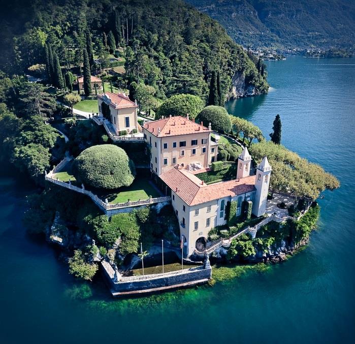 Komo ežero ežeras-Bellagio-Italy-Lombardy-Milan-view-aeroplan-from-top-villa