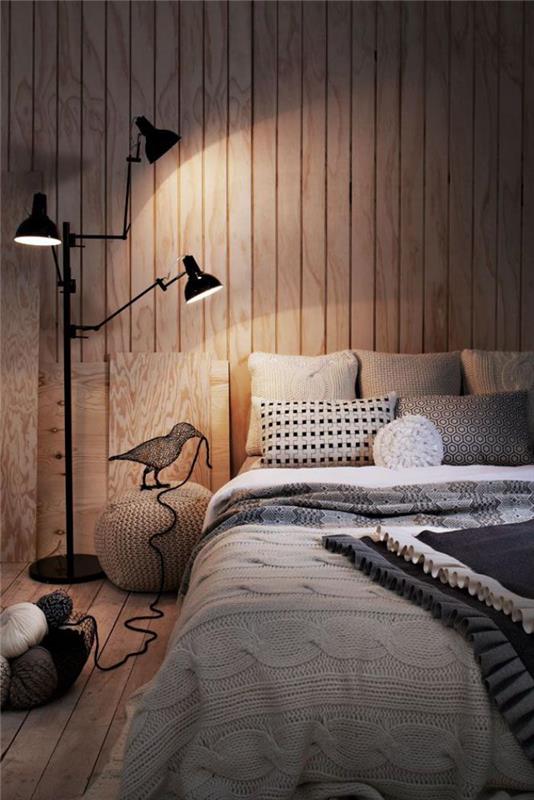 sienų dailylentės-medienos dailylentės-jaukus-miegamasis