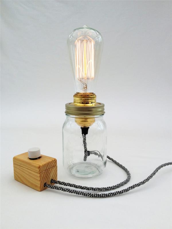 senovinė Edison lempinė stalinė lempa su kaitinamuoju siūlu ir zebro tekstilės kabeliu