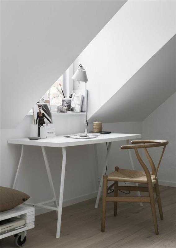 beyaz-masa-lamba-sandalye-ışıklı-doğal-ahşap-beyaz-masa-yatak odası-altında
