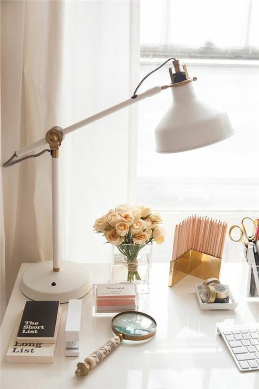 ucuz-tasarımcı-masa-lambalar-tatlı-teneke-lamba-pembe-çiçekler-kadın-çalışma masası