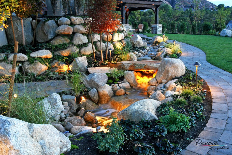 Con la ayuda de piedra natural, puede crear un hermoso diseño.