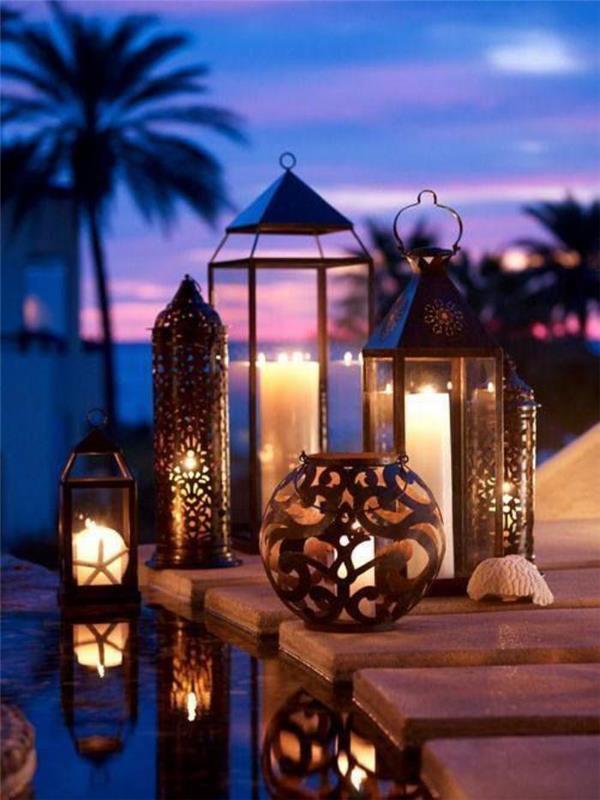 romantiškas-dekoratyvinis-žvakių-žibintas-lauke