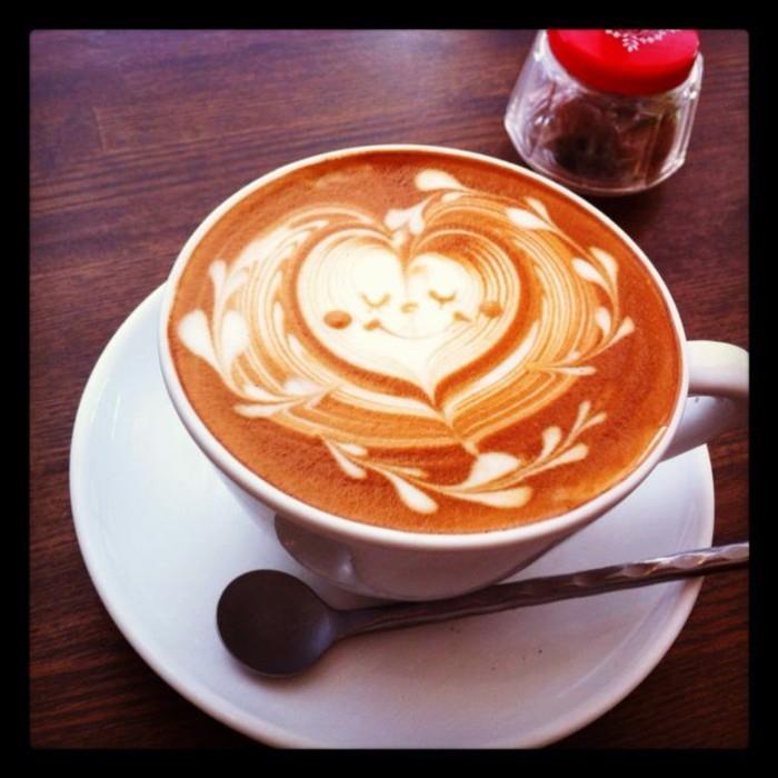 latte-café-macchiato-sanat-tatlı-kalp-kahve fincanı