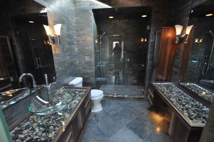 plytelių klojimo vonios kambarys „grožis“ ir „Zen-comfort“ stiklo dubenėlio dubuo