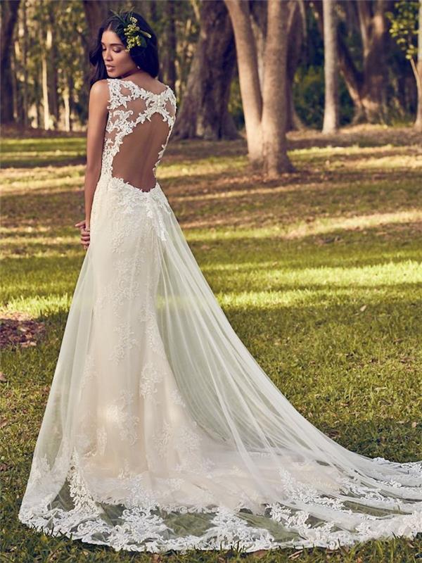 Pelėda vestuvių suknelių idėjų kolekcija 2018 metų pelėdos vestuvinė suknelė moterims nuotaka be nugaros traukinys ilgi nėriniai
