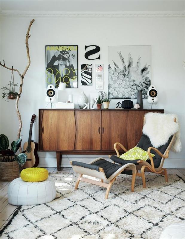 skandinavski dizajn-fotelj-vintage-klop-dnevna soba-skandinavski dizajn-švedski koktajl-fotelj