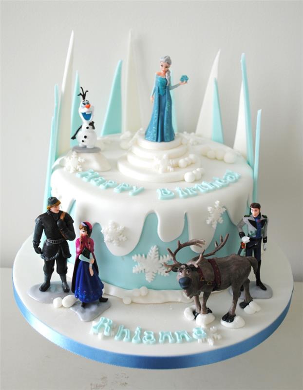 izvirna-snežna kraljica-torta-slastna-olaf-torta-sladkorno-pecivo-beau-en-bleu