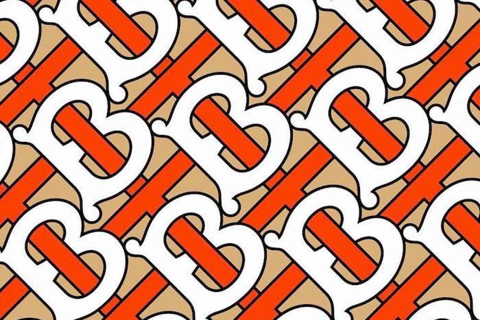 Nov logotip Burberry Monogram, začetnice TB, monogram v treh barvah, kul sprememba logotipa za preimenovanje