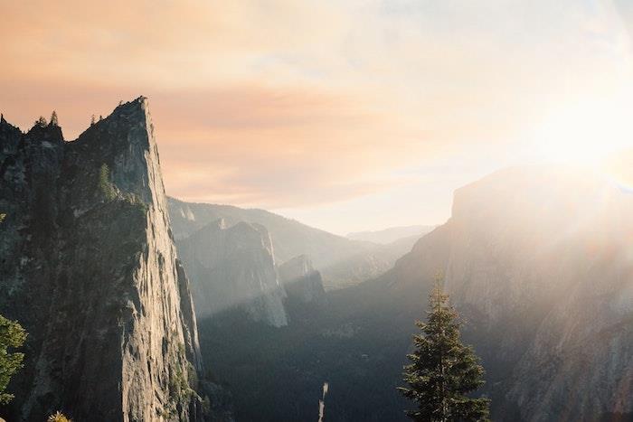 Yosemite Šiaurės Amerikos kraštovaizdis, gražiausios pasaulio šalys, kraštovaizdžio tapetai, kalnas saulėlydžio metu