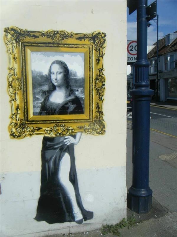the-stencil-painting-street-art-la-Gioconda-Mona-lisa-interpretavimas