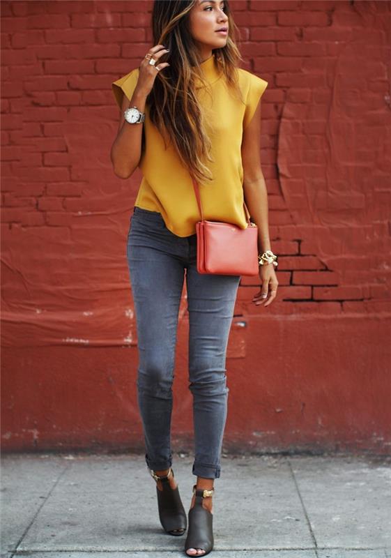 -e-casual-chic-style-accept-chic-outfits-daily-women-idea-jeans-shirt-yellow-cool-handbag-prada-usnje-rdeča
