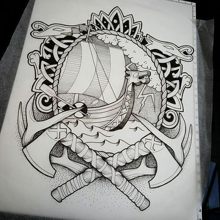 Nuostabi vikingų tatuiruotės idėja dilbio tatuiruotės idėjos dizainas vikingų jūrų tatuiruotė