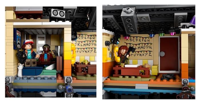 Yeni Lego Stranger Things setindeki Byers'ın evi, sahadaki çocuklar, anne ve telefon