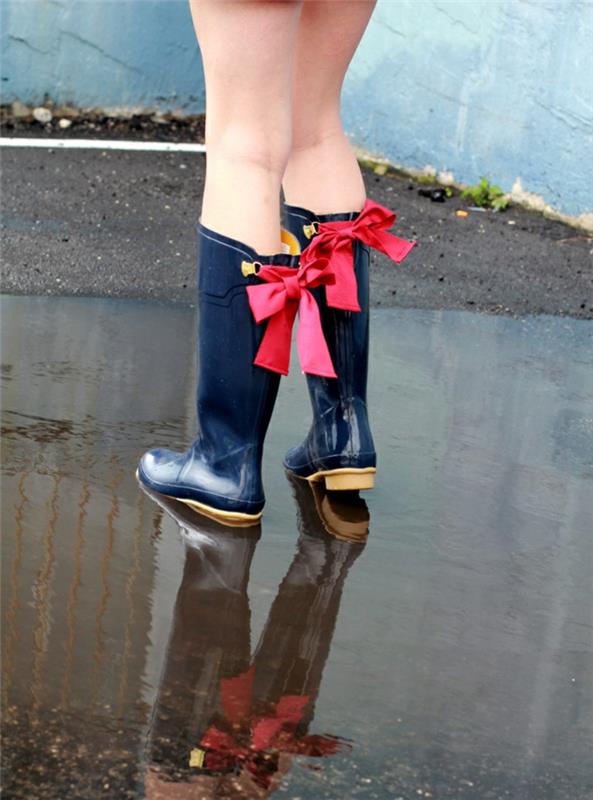 lastik çizmeler-yağmur-ayak bileği-çizmeler-kadın-rahat-rubain-kırmızı-avcı-çizmeleri