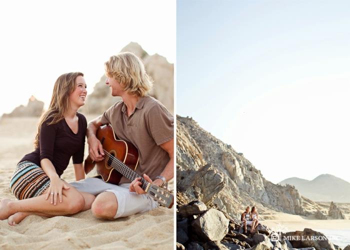 Įsimylėjusios poros nuotrauka porų paplūdimio porų gitaros paplūdimio nuotraukos kartu
