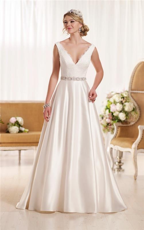 paprasta ir pigi vestuvinė suknelė-puokštė be rankovių