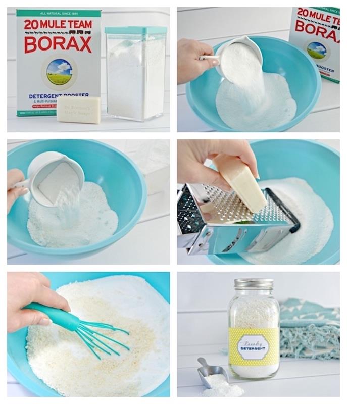 enostaven recept za domače perilo na osnovi mila borax in kristalov sode diy detergent