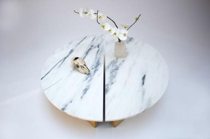 elegantna okrogla miza za kavo iz marmorja