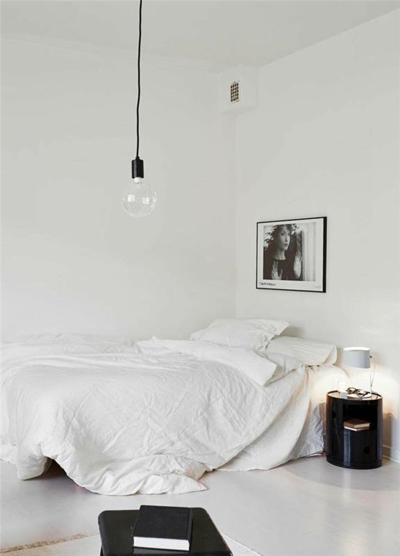posteljnina-posteljnina-dekoracija-preprosta-črno-bela