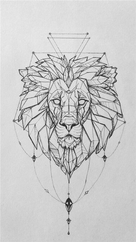 Aslan dövmesi asil hayvan dövme fikri anlamına gelen havalı aslan işareti