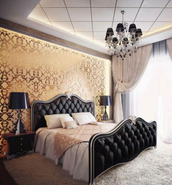 postelja-barok-original-črno-oblazinjen okvir