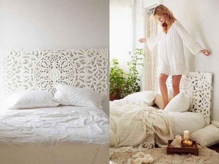 Modern yetişkin yatak odası iç çağdaş tasarım daire tarzı blogger kadın beyaz yatak odası fotoğrafı
