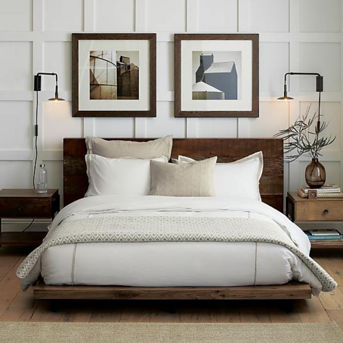 medžio masyvo-lovos-ąžuolo-lovos-taupe spalvos pagalvėlės-sienos-su freskomis
