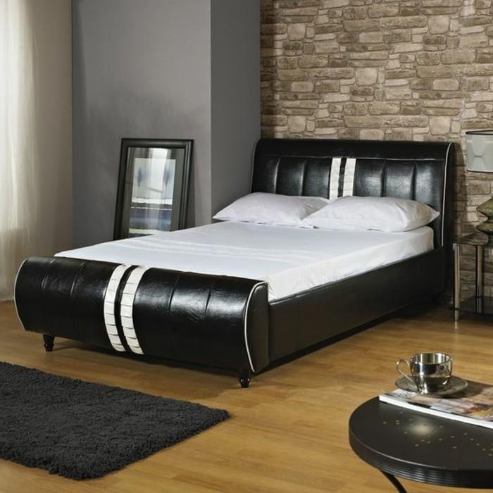 siyah-deri-yatak-yatak-başı-deri-yatak-başı-yastıklı-tasarım-yatak-180x200-deri-yatak
