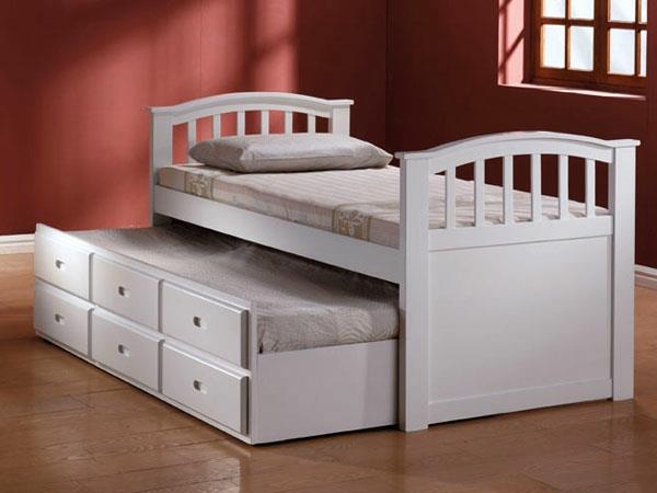 sulankstoma lova su spinta baltai ir čiužinys-mažas vaikui