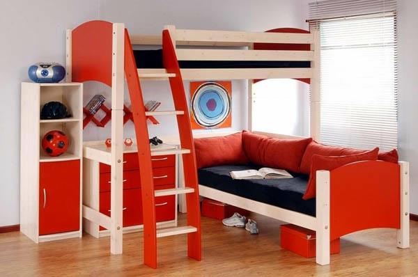 medetažna postelja-za-otroka-rdeča-2