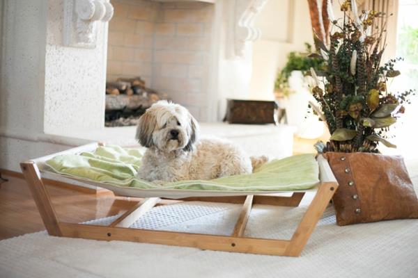 šunų lova-hamakas-lova-iš medžio ir audinio