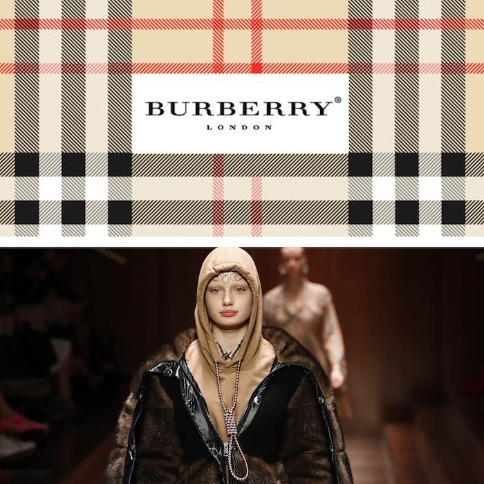 Burberry logo kolajı ve moda haftası Londra 2019 şovu tartışmalı ilmik ipli kapüşonlu