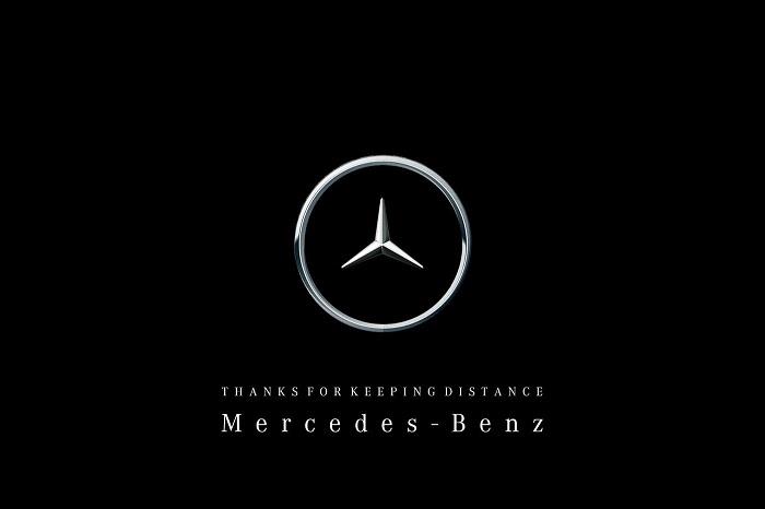 Mercedes-Benz, sosyal mesafeyi göstermek için yıldızını kısaltarak logosunu değiştirdi
