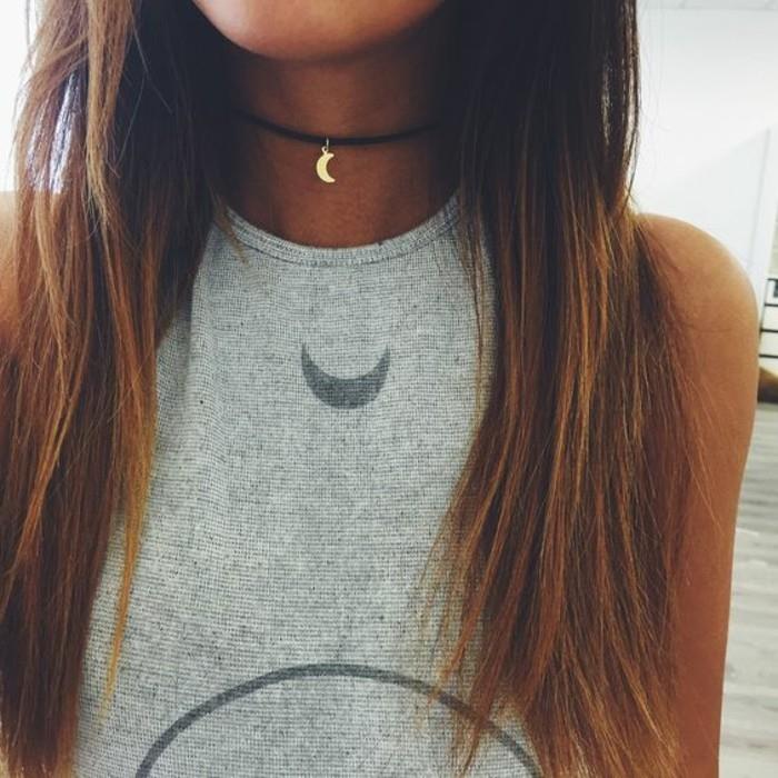 Choker papuošalų choker karoliai mėnulio choker idėja