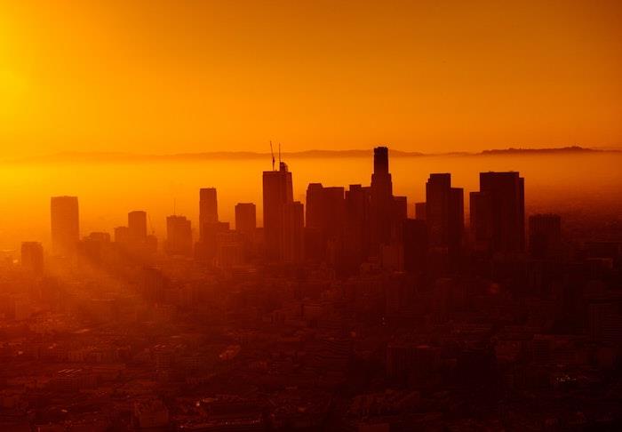 San Francisco'da gün batımı ve sis, manzara duvar kağıdı, şehir fotoğrafı, fotoğrafı çizerek çoğaltın