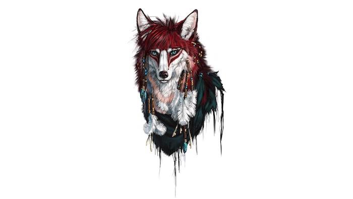 kakšna plemenska volčja risba, ideja o plemenskem volku, simbol moči, z domorodnimi ameriškimi oblogami