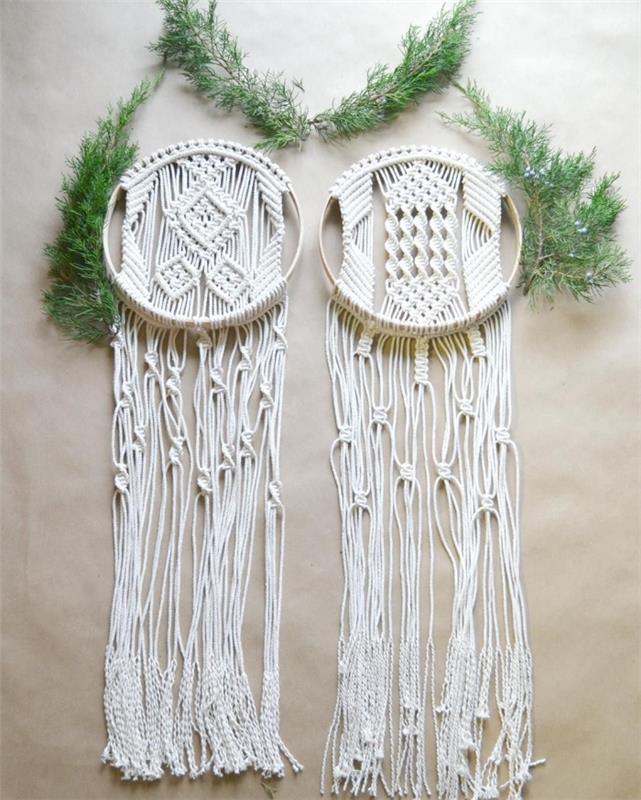 macrame preprosta vadnica za izdelavo stenskega obešanja z ravnim spiralnim vozlom iz makrameja