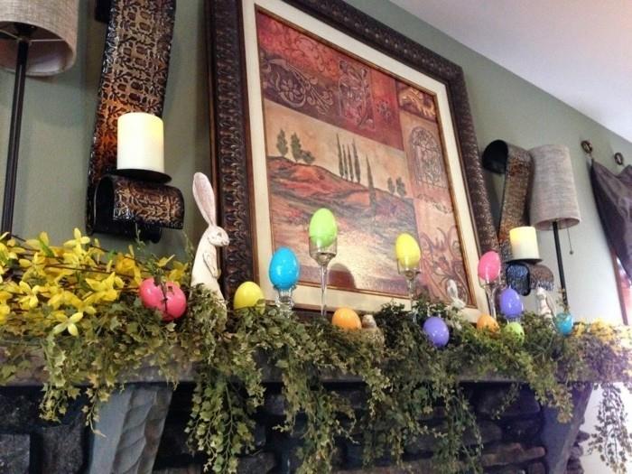 nuostabi-dekoracija-Velykų tema-jūsų židiniui-nuostabi augalija ir mažos figūrėlės