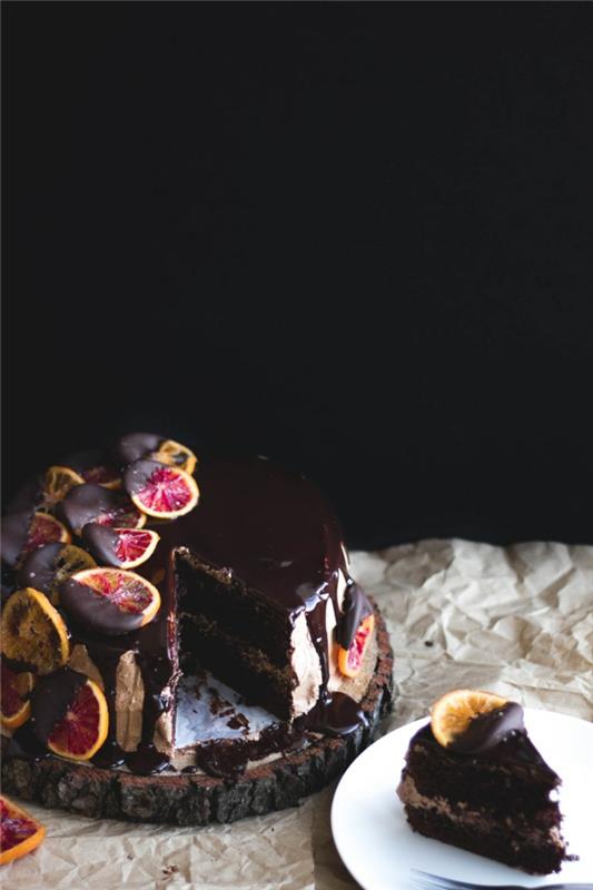 Gurmaniškas gimtadienio tortas suaugusiems - lengvas šokolado ir apelsinų pyragas