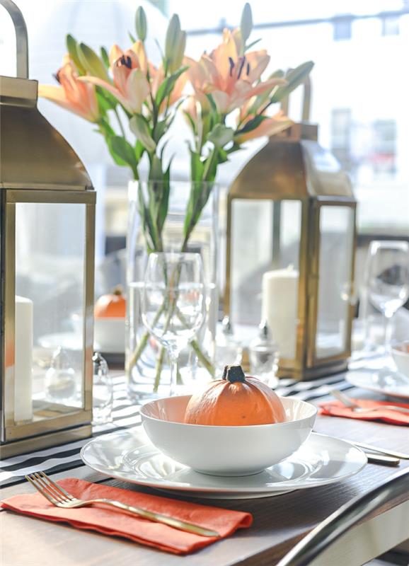 güzel turuncu kabak cam vazo fikirleri sonbahar dekoru manuel aktivite sonbahar dekorasyon fikirleri kendin yap altın fenerler