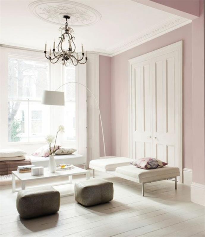 veličastna dnevna soba-barokni slog-lestenec-lestenec-bela tla