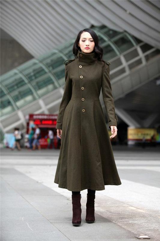 uzun palto-kadın-yeşil-moda-trendleri-2015