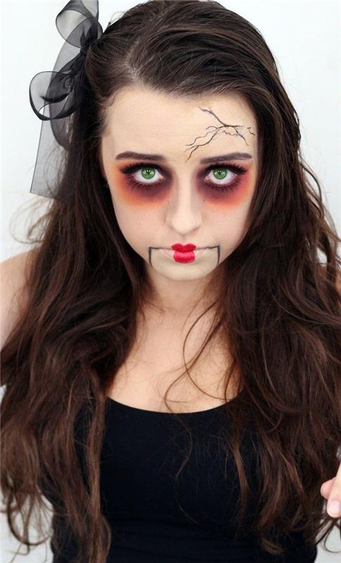 Helovino zombių makiažo Undead kostiumas moteris