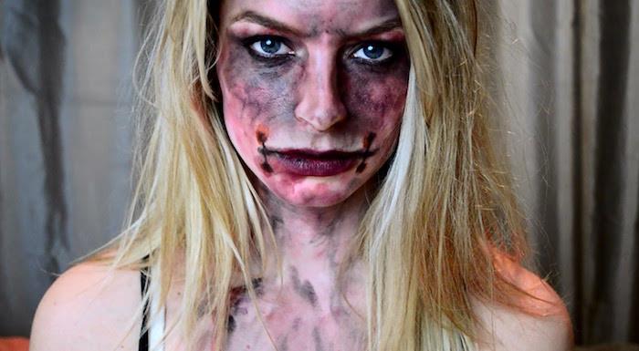 Helovino makiažo zombių moters kostiumas