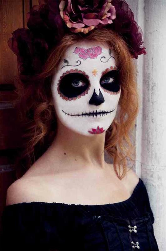 halloween-makeup-woman-zombie-makeup-rose-dead-flowers-resized