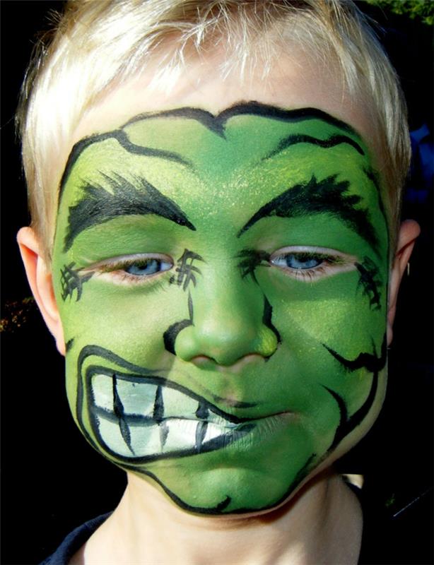 makiažas-halloween-man-ideas-inspiration-2015-pop-art-popular-green-child-hulk-resized